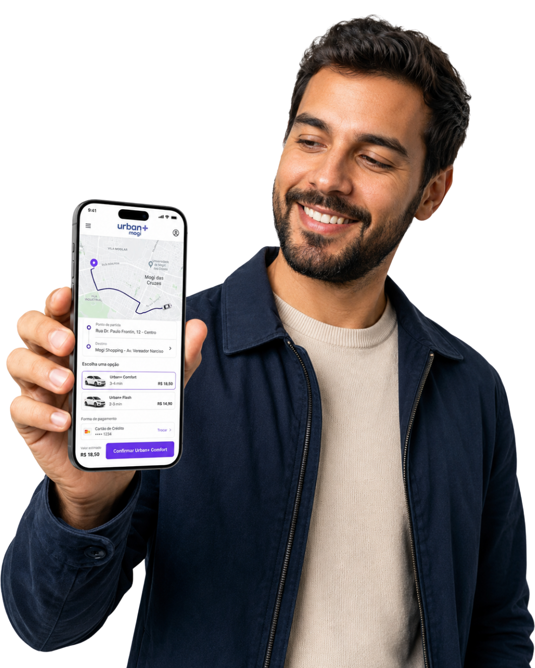 Passageiro com app Urban+ Mogi das Cruzes